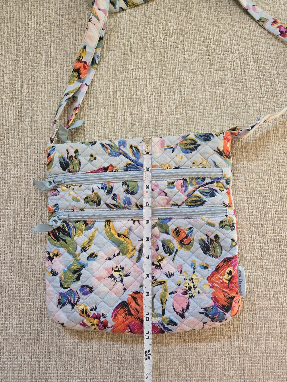 Vera Bradley Triple Zip Hipster Sea Air Floral Purse - Picture 13 of 13